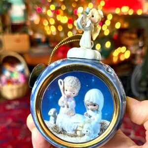 Precious Moments Angel Ornament with Blue and Gold Accents